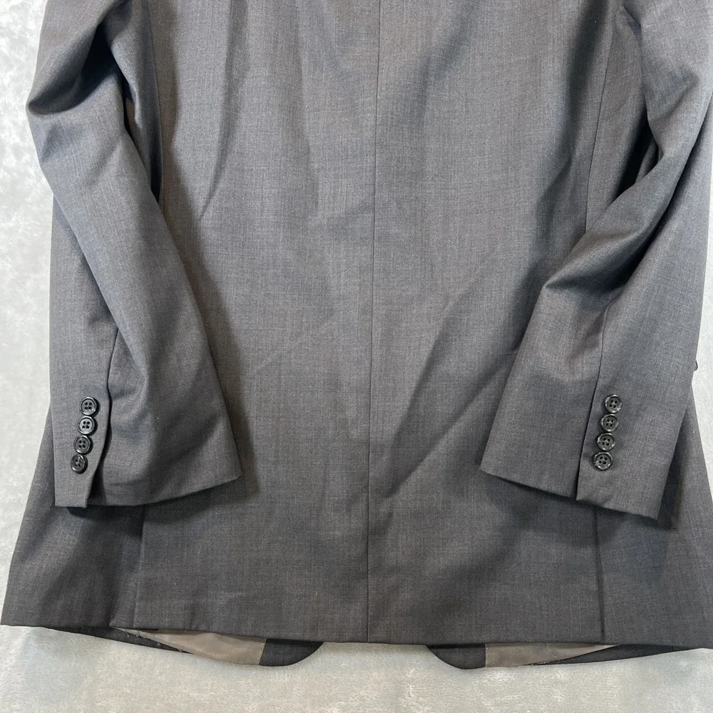 Joseph Abboud Suit Jacket Gray Wool Blazer Mens Size 40L Classic *missing button